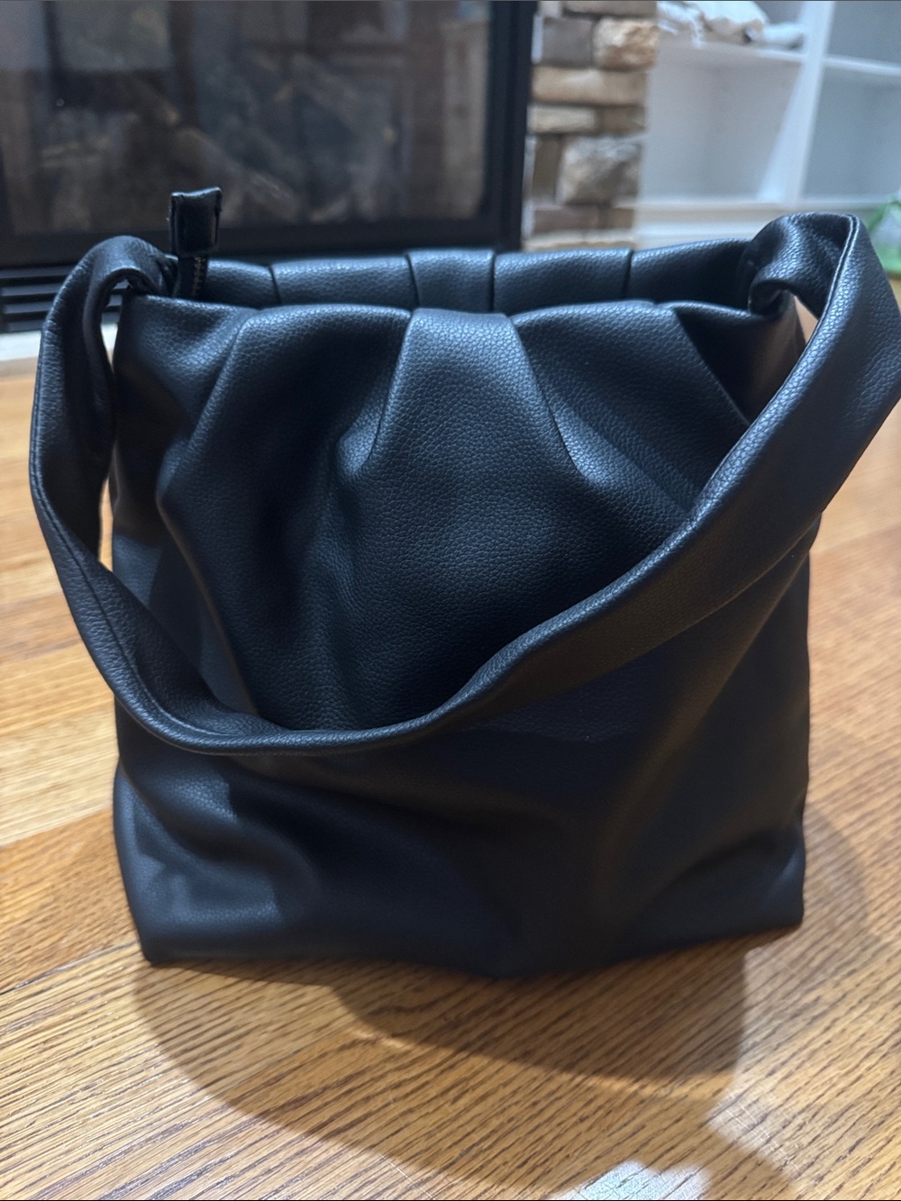 Zara Black Ruched Shoulder Bag - Women's Handbag